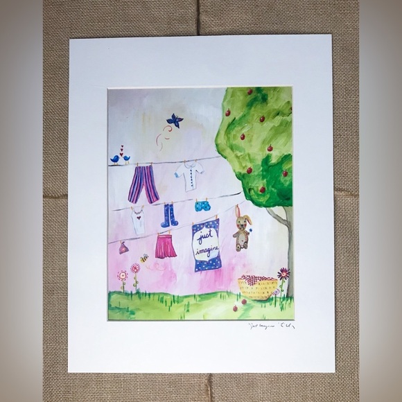Just Imagine Art Print Cici Art Factory Clothesline Bunny Whimsical Fun Playful - Picture 1 of 4